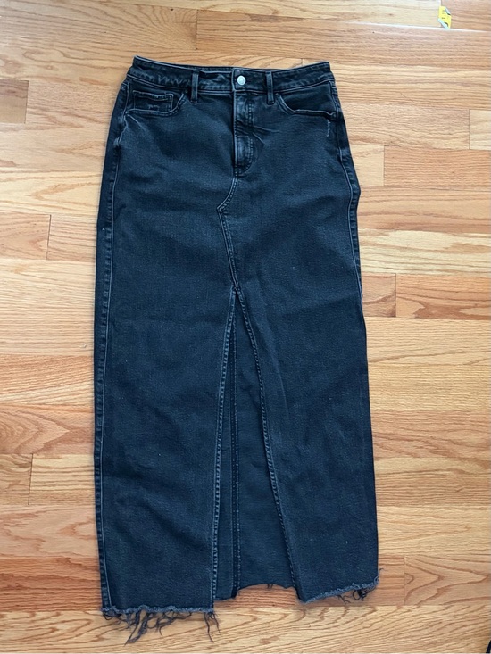 Express Dresses & Skirts - Express Black Denim Maxi Skirt with Front Slit